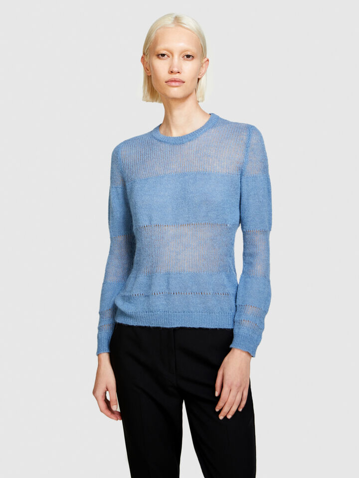 Alpaca blend sweater - women's crew neck sweaters - Light Blue | Sisley image number 4